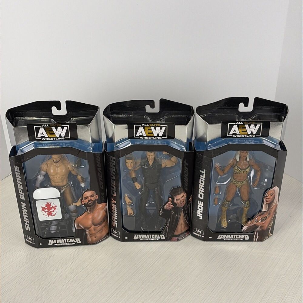 AEW Sammy Guevara Jade Shawn Spears Unmatched Collection Wrestling Figure Lot